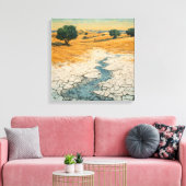 Expressionist Impasto Drought Landscape Leinwanddruck (Insitu (Wohnzimmer))