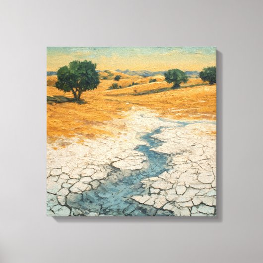 Expressionist Impasto Drought Landscape Leinwanddruck (Vorderseite)