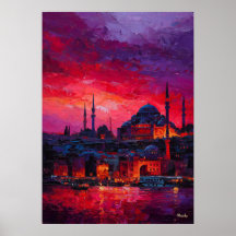 Expressionist Istanbul Skyline Vibrant City