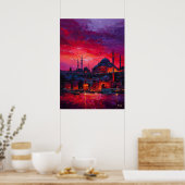 Expressionist Istanbul Skyline Vibrant City Poster (Küche)