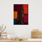 Expressionist Lynx in Color Fields Abstract Poster (Küche)