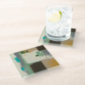 Expressionist-Malerei mit schweren Glasuntersetzer (Schrägansicht)