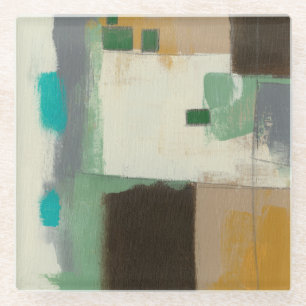 Expressionist-Malerei mit schweren Glasuntersetzer