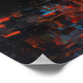 Expressionist New York Skyline Vibrant Urban City Poster (Ecke)