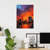 Expressionist New York Skyline Vibrant Urban City Poster (Heimbüro)