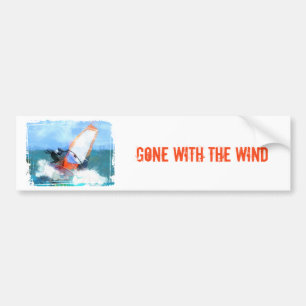 Expressionist-orange SegelWindsurfer Autoaufkleber