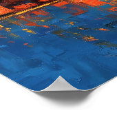 Expressionist Rio de Janeiro Skyline Golden Sunset Poster (Ecke)