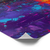 Expressionist Shanghai Skyline Colorful Urban City Poster (Ecke)