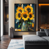 Expressionist Sunblumen - Kühne zeitgenössische Ku Poster