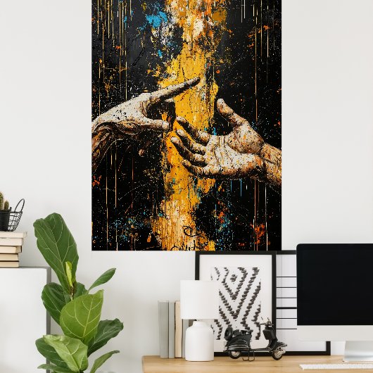 Expressionist The Creation von Adam - Fett Rethink Poster (Heimbüro)