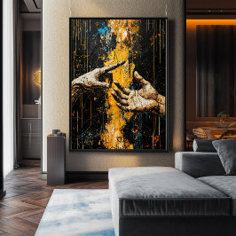 Expressionist The Creation von Adam - Fett Rethink Poster