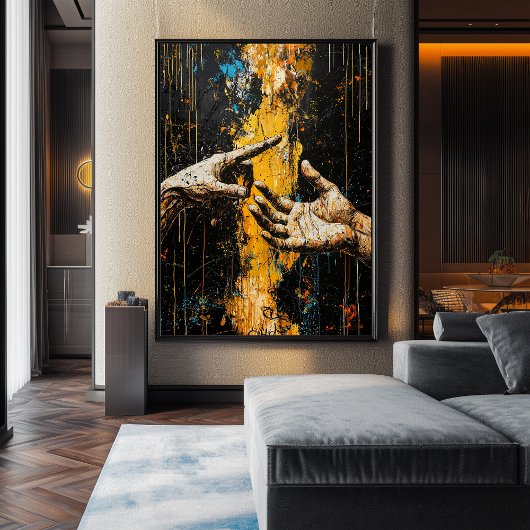 Expressionist The Creation von Adam - Fett Rethink Poster