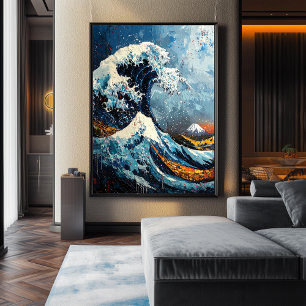 Expressionist The Great Wave Bold Reinterpretation Poster