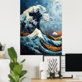 Expressionist The Great Wave Bold Reinterpretation Poster (Heimbüro)