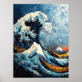 Expressionist The Great Wave Bold Reinterpretation Poster (Vorne)