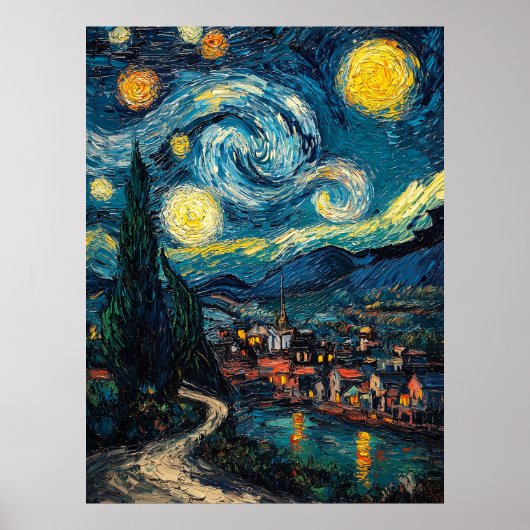 Expressionist The Starry Night - Bold Contemporary Poster (Vorne)
