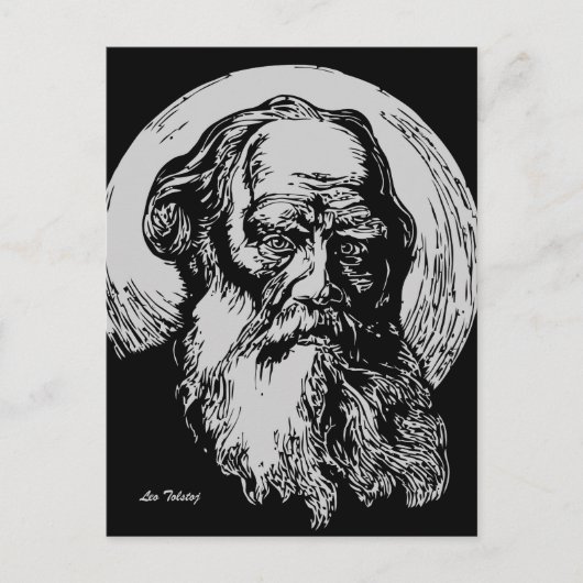 Expressionist Vector Art Leo Tolstoi Postkarte (Vorderseite)