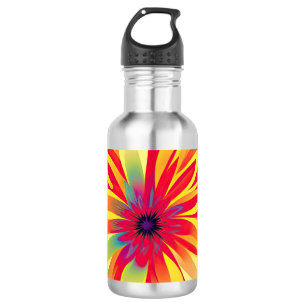 Expressionist Vibranner Modernes Blumendesign Edelstahlflasche