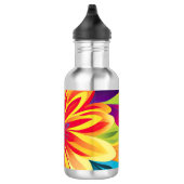 Expressionist Vibranner Modernes Blumendesign Edelstahlflasche (Rechts)