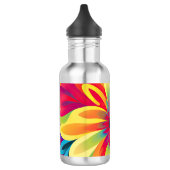 Expressionist Vibranner Modernes Blumendesign Edelstahlflasche (Links)