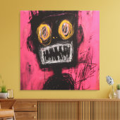 Expressionist Visage: High-Contrast Leinwanddruck (Insitu (Wohnzimmer))