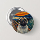 Expressionistische Angst-Malerei-inspirierte Pug-K Button (Vorne & Hinten)