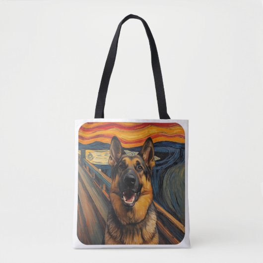 Expressionistische Angstmalerei Deutscher Schäferh Tasche (Vorderseite)