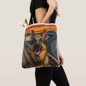 Expressionistische Angstmalerei Deutscher Schäferh Tasche (Von Nahem)