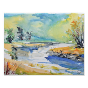 Expressionistische Flusslandschaft Fotodruck