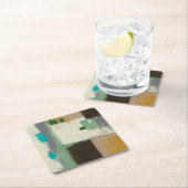 Expressionistische Malerei mit starken Pinselstric Rechteckiger Pappuntersetzer (Vor Ort)