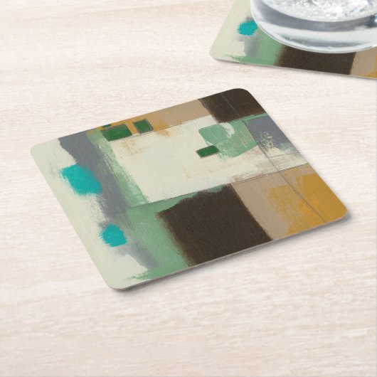 Expressionistische Malerei mit starken Pinselstric Rechteckiger Pappuntersetzer (angewinkelt)