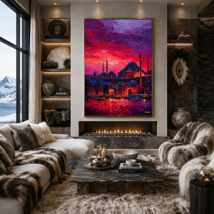 Expressionistische Silhouette von Istanbul Lebendi Poster