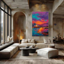 Expressionistische Sydney-Skyline - Lebendige Hafe