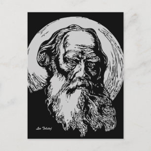 Expressionistische Vektorgrafik Leo Tolstoi Postkarte