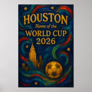 Expressionistischer Houston Weltcup Deep Night Art Poster