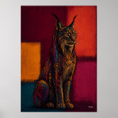 Expressionistischer Luchs in Farbflächen abstrakte Poster (Vorne)