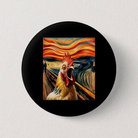Expressionistischer Schrei Parodie Lustige Malerei Button (Vorderseite)