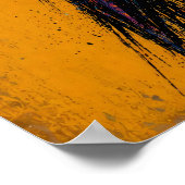 Expressionistischer Uhu in Farbflächen Abstract Po Poster (Ecke)