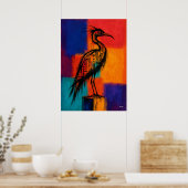Expressionistischer Watvogel-Farbfelder abstrakt Poster (Küche)