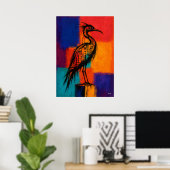 Expressionistischer Watvogel-Farbfelder abstrakt Poster (Heimbüro)