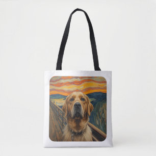 Expressionistisches Angst-Gemälde Golden Retriever Tasche