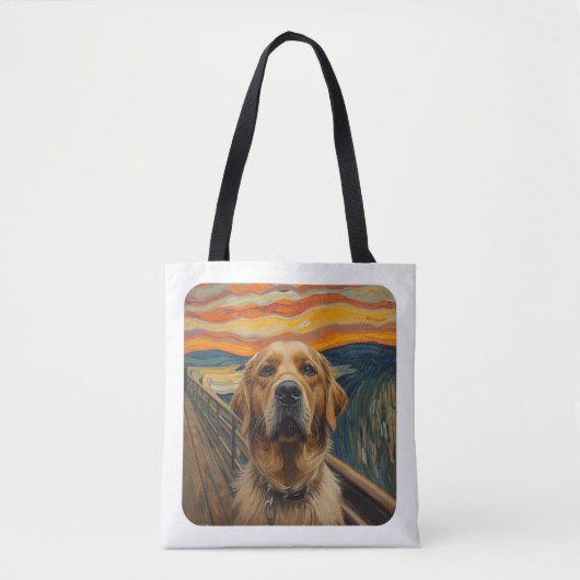 Expressionistisches Angst-Gemälde Golden Retriever Tasche (Vorderseite)
