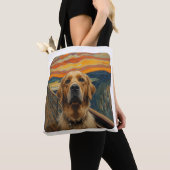 Expressionistisches Angst-Gemälde Golden Retriever Tasche (Von Nahem)