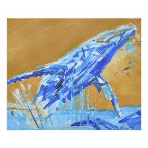 Expressionistisches Bild eines springenden Buckelw