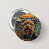Expressionistisches Gemälde Yorkshire Terrier / Yo Button (Vorne & Hinten)