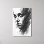 Expressionistisches Kohleporträt auf Leinwand (Vorderseite)