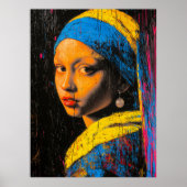 Expressionistisches Mädchen mit dem Perlenohrring Poster (Vorne)