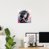 Expressive Anime Music Portrait Poster (Heimbüro)