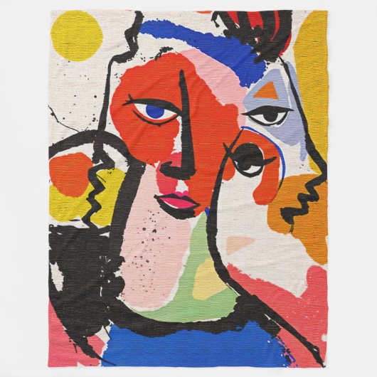 Expressive Brushstrokes Matisse Style Abstract Art Fleecedecke (Vorderseite)