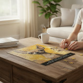 Expressive Chihuahua Art Yellow Textured Pet  Puzzle